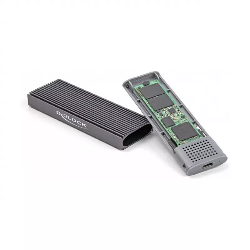 SSD-korpus DeLOCK väline USB USB-C kombokorpus M.2 NVMe PCIe või SATA SSD-le, tööriistavaba