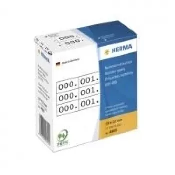 Number labels HERMA triplicate numbers self-adhesive 10x22 mm Valge/Must