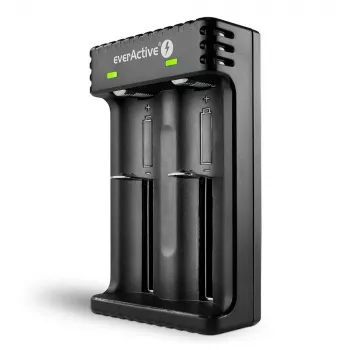 everActive LC200 majapidamisaku laadija USB, 2 pesaga, Li-Ion, toetab AA/AAA, 5 V sisend, 4,2 V väljund, must