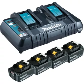 Makita DC18RD – akulaadija + aku 4 x – Li-Ion – 6 Ah – 108 Wh – 2 aku laadimine (199485-6)