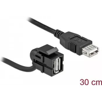 USB 2.0 A-pesa kaabliga must DeLOCK 86869