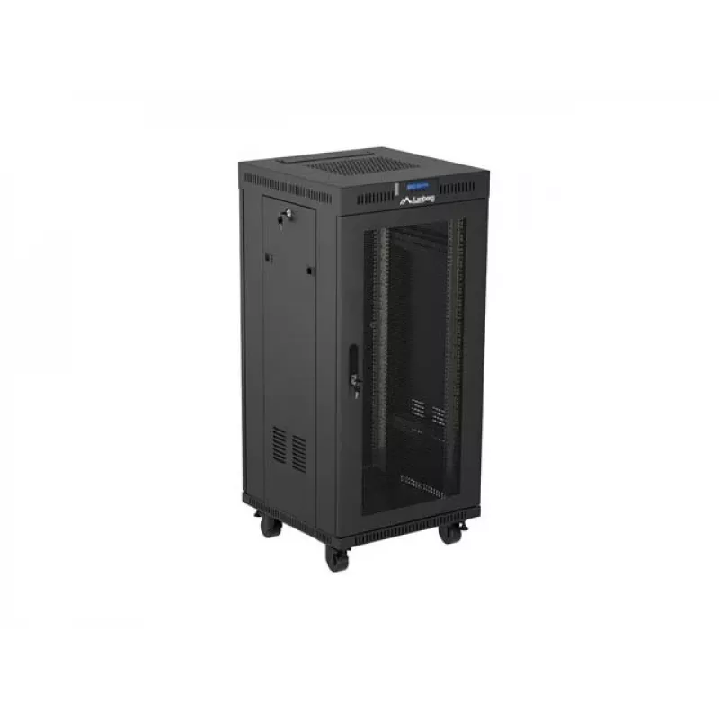 Rack cabinet LANBERG FF01-6624-23BL 24U freestanding 19 inch 600×600 mm IP20 must