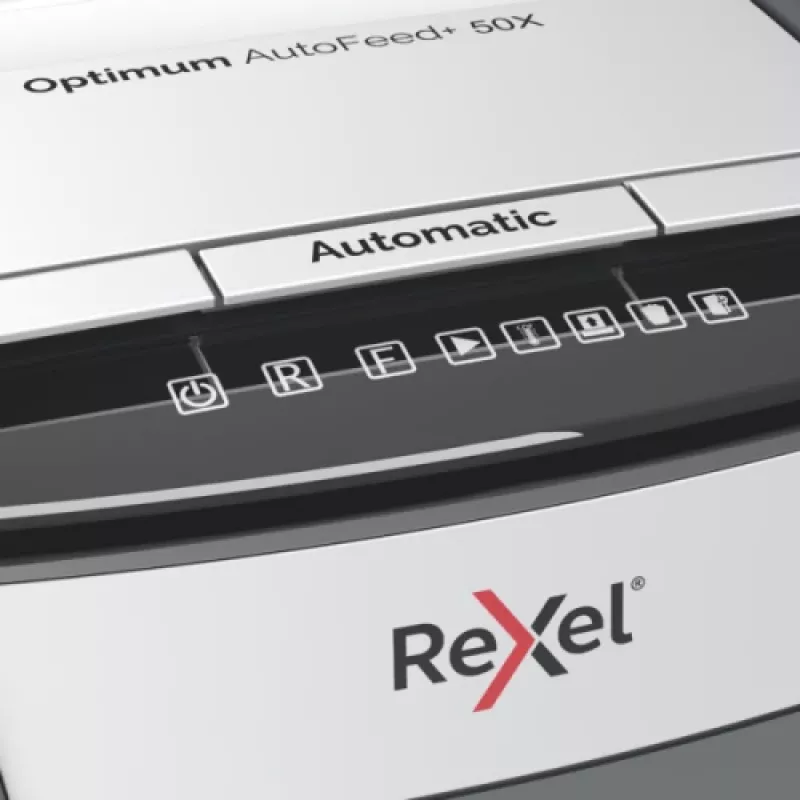 Rexel Optimum AutoFeed+ 50X automaatne ristlõikepaberipurustaja P4