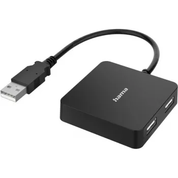 Hama 00300081 liidese jaotur USB 2.0 Type-A 480 Mbit/s Must