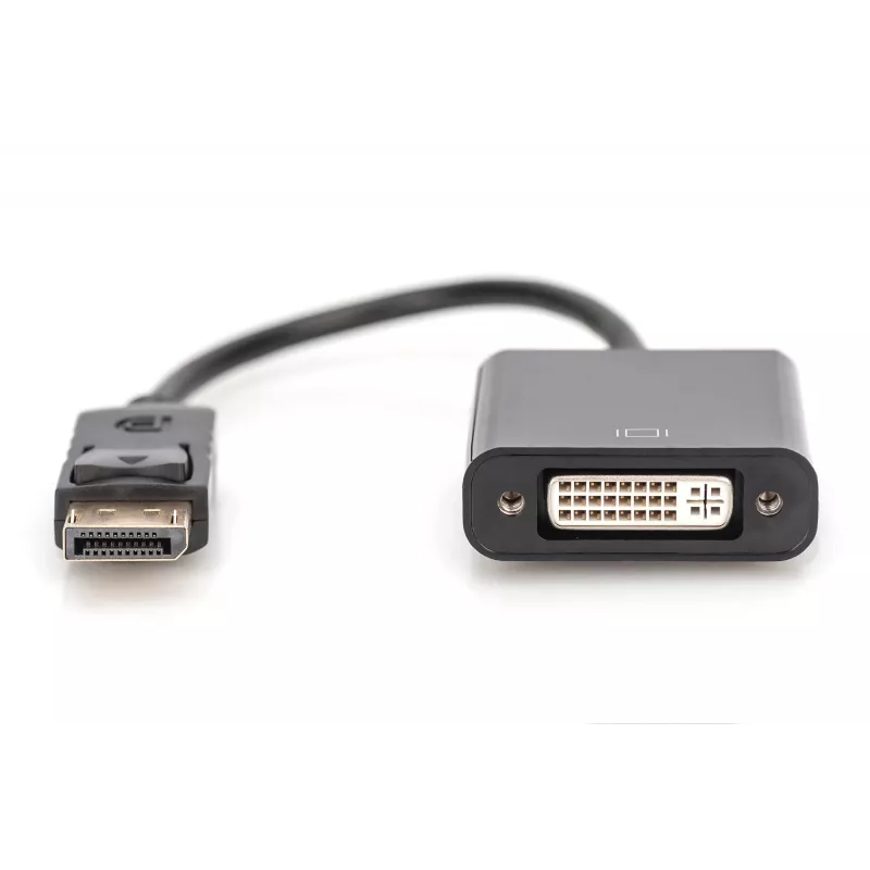 Assmann DisplayPort adapterkaabel. DP - DVI (24+5) M/F. 0,15 m lukustusega. DP 1.1 ühilduv. UL. must, varjestuseta. 32AWG (AK-340409-001-S)