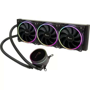 Universaalne vedelikjahuti INTER-TECH LC-360 RGB — 12 cm ventilaator, hüdrauliline laager, must