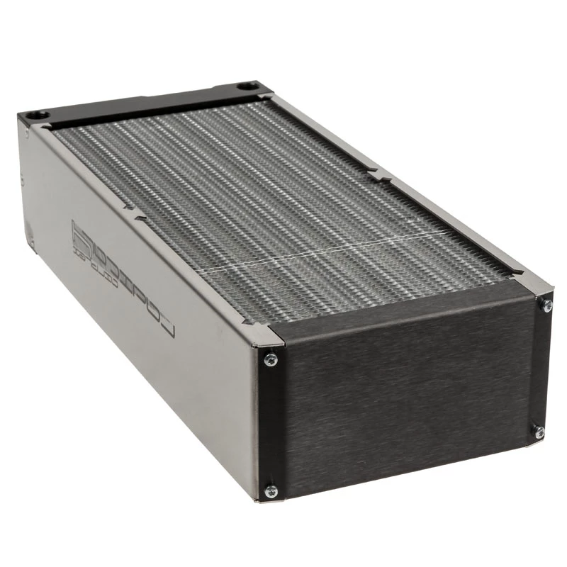 Radiaatoriplokk Aqua-Computer 33706 — alumiinium/vask/roostevaba teras, 320×140×73 mm, hall/hõbedane