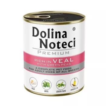 Dolina Noteci Premium märgtoit koertele rohke vasikalihaga ja rohelise hernega, 800 g