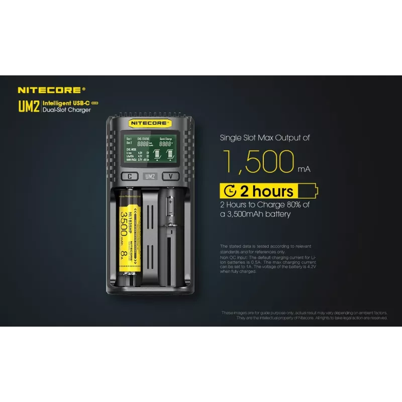 Nitecore UM2 akulaadija majapidamisaku DC Liitiumioon Nikkelkaadmium