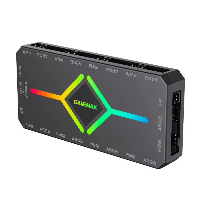 Gamemax | kaugjuhtimispult | V4.0 ARGB PWM HUB BK | must | Gamemax