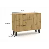 SCANDI 1D3S õhuke tamm ARTISAN kummut