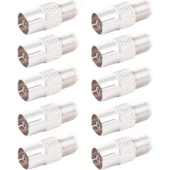 Adapter IEC-pistikupesalt F-pistikupesale ShiverPeaks 85324-SET10, komplekt 10 tk