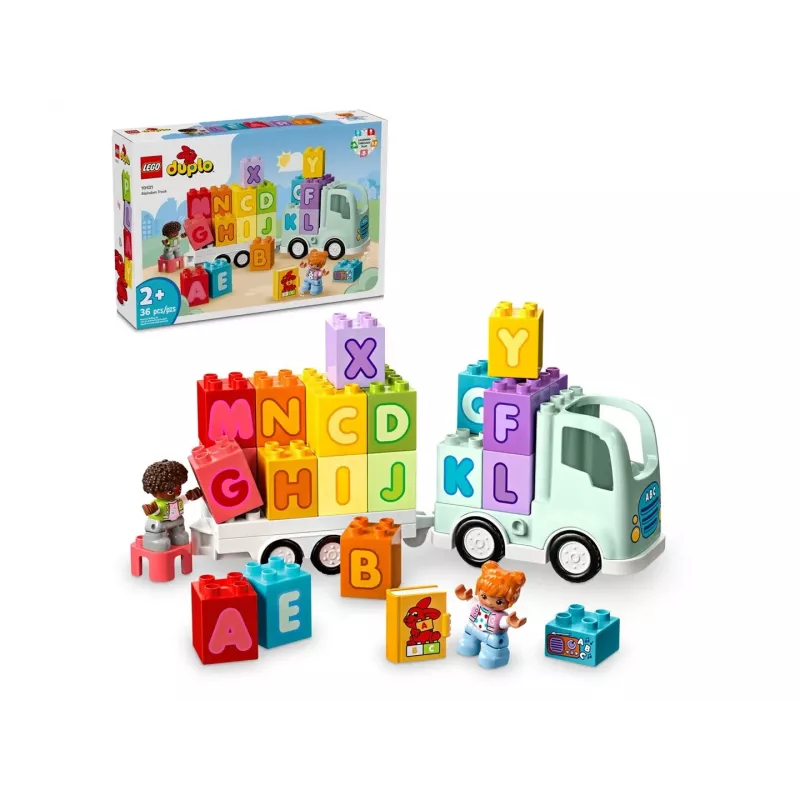 Ehitusmänguasi LEGO DUPLO 10421 ABC Truck, 36 tükki, 2 minifiguuri, vanusele 2+, mõõdud 110×140×70 mm