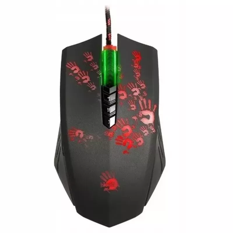 Mängurihiir A4Tech BLOODY A60 — optiline, mõlemakäeline, 6200 DPI, USB Type-A, 8 nuppu, must