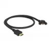 HDMI-kaabel DeLOCK 85467 0,5 m tüüp A isane emasele Must