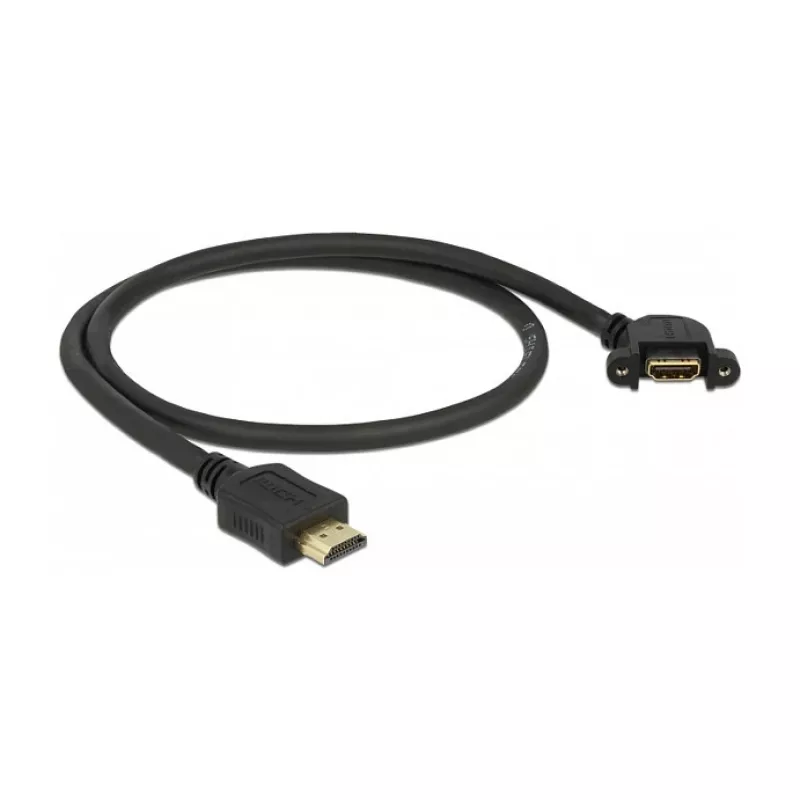 HDMI-kaabel DeLOCK 85467 0,5 m tüüp A isane emasele Must