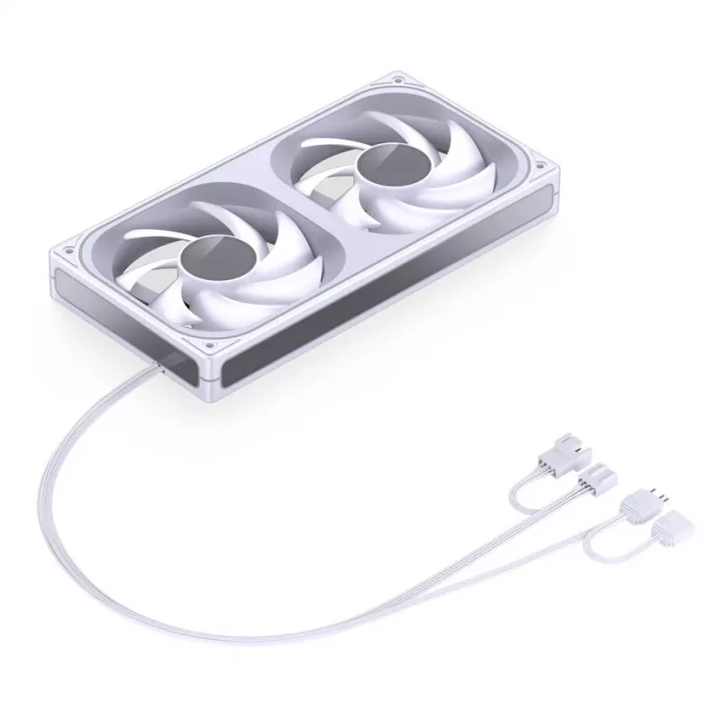 JONSBO ZB-240W 2x120mm ARGB PWM korpuse ventilaatorid - valge