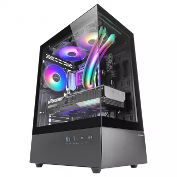 Arvuti korpus TACENS Mars Gaming MC-XO Midi Tower Must — ATX/Micro-ATX/Mini-ITX, toiteplokk all, 1×120 mm tagumine ventilaator, toetab kuni 328 mm GPU-d