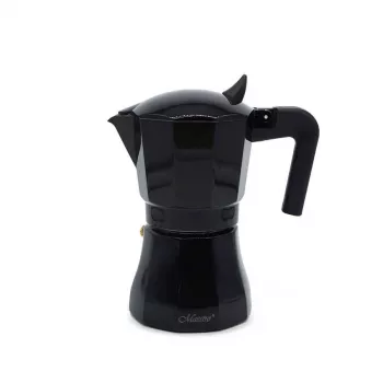 Moka pot Maestro MR-1658-3 — alumiiniumist pliidikann, 3 tassi (0,15 L), must, hingedega kaas