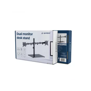 Monitorilaua kinnitus Gembird MS-D2ST-01 kahele ekraanile, kuni 32 tolli, VESA 75x75–100x100, max koormus 18 kg, must