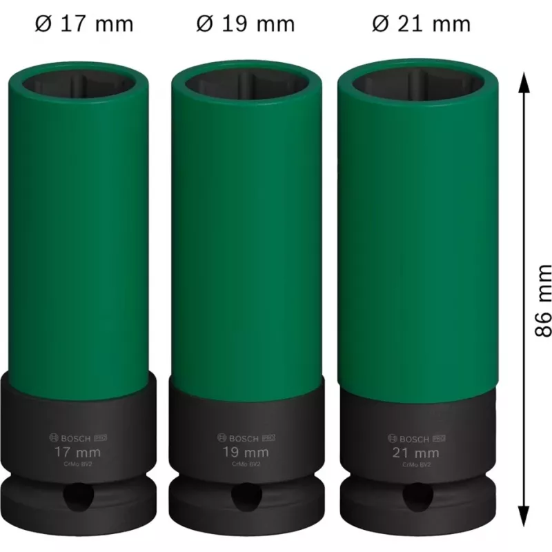 Löögipesade komplekt Bosch PRO 1/2 tolli, 3-osaline, süvapesad äärekaitsega
