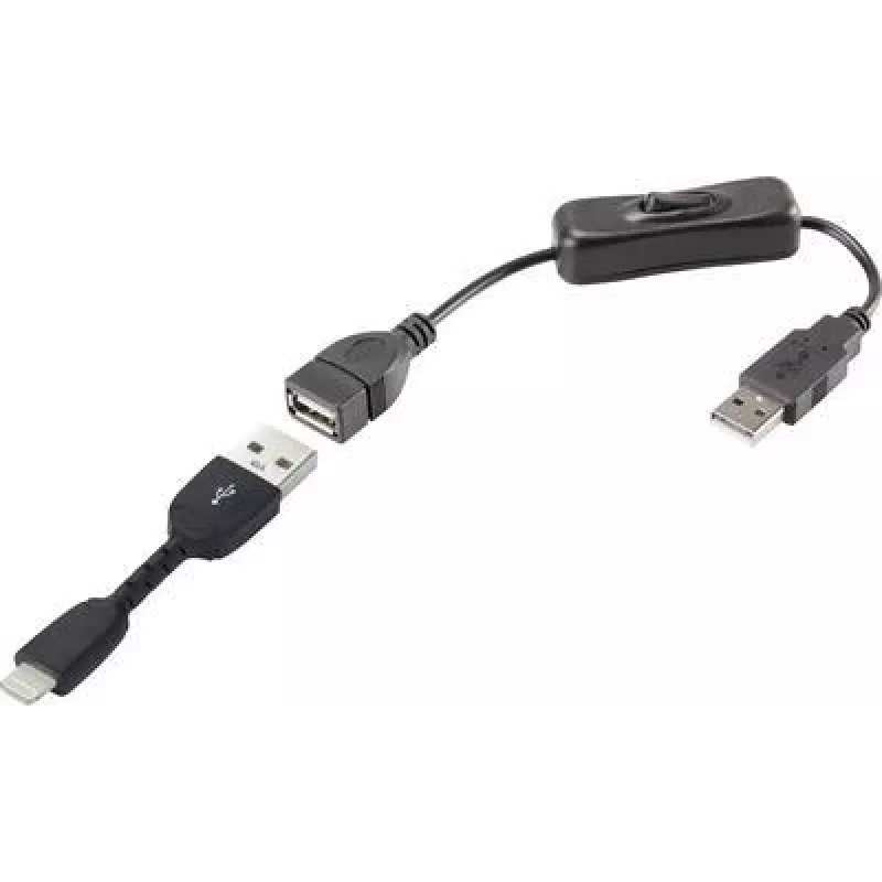 USB 2.0 A - Apple Lightning kaabel Renkforce RF3346622, 0,30 m, must