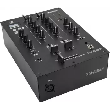 DJ-mikser Omnitronic PM-222P 2-kanaliline pleieriga, kompaktne 2-kanaliline mikser sisseehitatud meediapleieriga