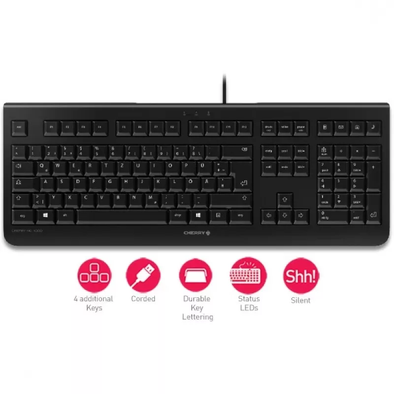 CHERRY KC 1000 klaviatuur kontor USB QWERTY hispaania must