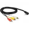 Video kaabliadapter DeLOCK 84504 1.5m 3.5mm 3 x RCA Must