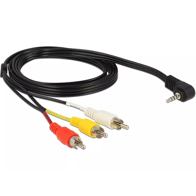 Video kaabliadapter DeLOCK 84504 1.5m 3.5mm 3 x RCA Must