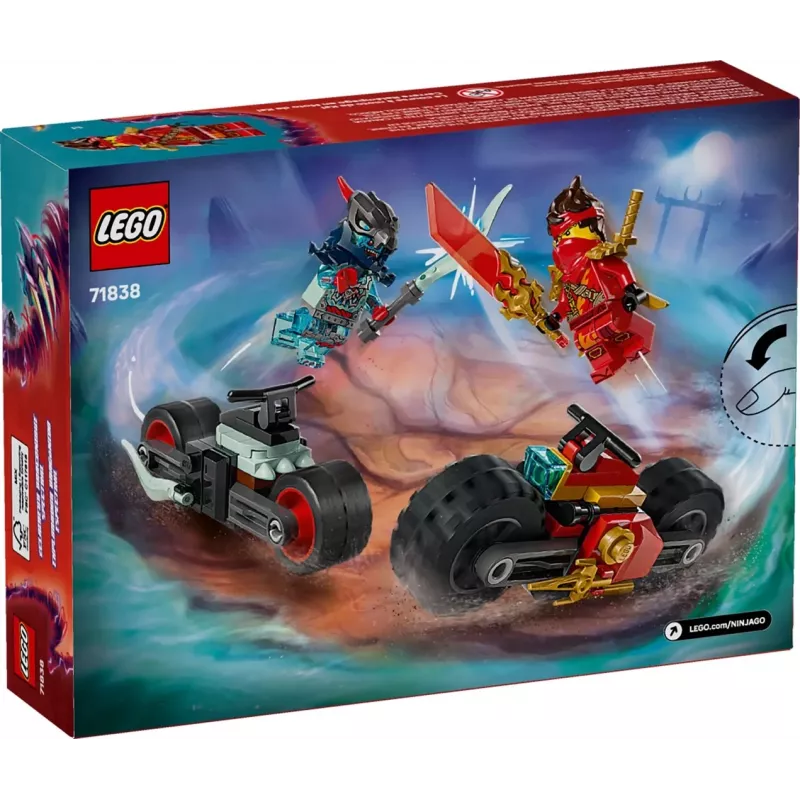 LEGO ehituskomplekt NINJAGO 71838 Kai mootorratta kiirusvõistlus — 79 tk, 2 minifiguuri, vanusele 6+, mõõtmed 40×30×90 mm