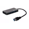 USB-jaotur NATEC Moth 4-pordiline USB 3.2 Gen 1 Type-A (5000 Mbit/s), USB-toitega, must, 0,15 m kaabel