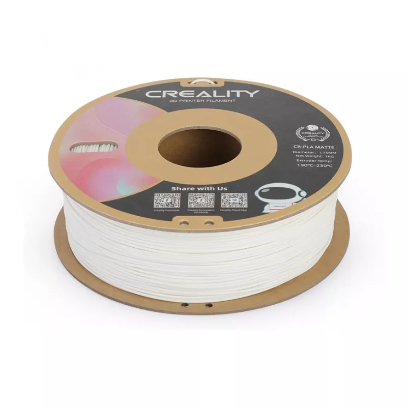 Filamendirull Creality PLA 1.75 mm Valge 1 kg (mudel 3301010296)