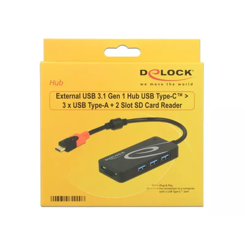 USB-jaotur DeLOCK USB 3.0 USB-C 3 porti