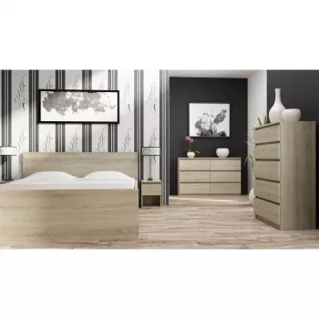 Kummut Top e shop M5 SONOMA — 5 sahtlit, tammeviimistlus, 700×400×1120 mm, puitlaastplaat
