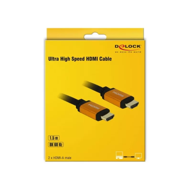 HDMI-kaabel DeLOCK 85728 1,5 m tüüp A must kuldne