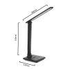 LED-lauaplamp MACLEAN MCE614B — hämardatav, kokkuklapitav reguleeritav õlavars, 9 W, 3000K/4500K/6500K, must