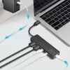 USB-C jaotur, 4 porti 2x USB-A, 2x USB-C, must
