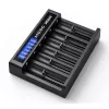 Akulaadija XTAR MC6C mitmepesaline nutilaadija silindrilistele liitium-ioon akudele, 6 pesa, toetab 18650/21700/AA, 5V sisend, must