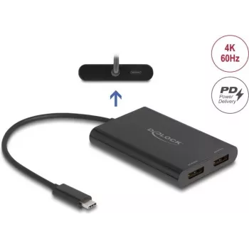 DELOCK Adapter USB USB-C kahele DisplayPort 4K 60 Hz — mudel 64308