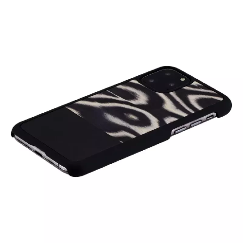 Nutitelefoni ümbris man and wood iPhone 11 Pro jaoks — leopardimustriga must kaitseümbris