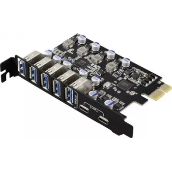 Renkforce RF-6613198 5+2 port USB 3.2 Gen 1 kontrollerkaart USB-A (USB 3.0), USB-C® (USB 3.2 Gen 1) PCIe x1 (RF-6613198)