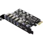 Renkforce RF-6613198 5+2 port USB 3.2 Gen 1 kontrollerkaart USB-A (USB 3.0), USB-C® (USB 3.2 Gen 1) PCIe x1 (RF-6613198)