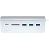 Satechi Type-C Alumiiniumist USB-jaotur ja kaardilugeja, hõbedane, ST-TCHCRS