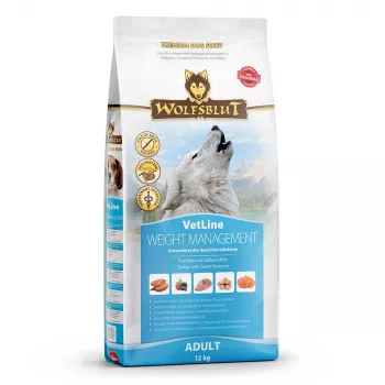 Kuiv koeratoit Wolfsblut VetLine Weight Management Turkey — 12 kg, teraviljavaba, 22% valku, 8% rasva
