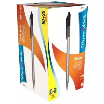 Pastapliiats Paper Mate InkJoy 100 RT, 80+20 komplekt, must tint, keskmine ots