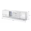 TV cabinet cama meble QIU 160 — MDF Valge gloss, 1600×420×570 mm