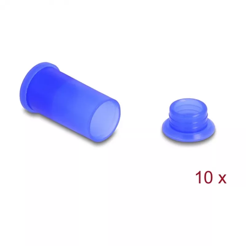 Pordi tolmukaitse DELOCK 60672 DL4-portidele, silikoon, sinine, 14×27×14 mm, pakis 10 tk