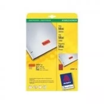 Isekleepuvad printerisildid Avery L6036-20, punane, A4, 25,4×10 mm, 3780 silti (20 lehte)