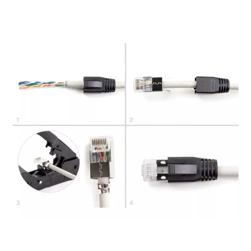 DeLOCK 66903 traatühendus RJ-45 Must Metallist Isane 25 tk